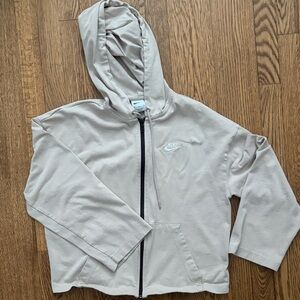 Nike Beige Full-Zip Hooded Sweatshirt
